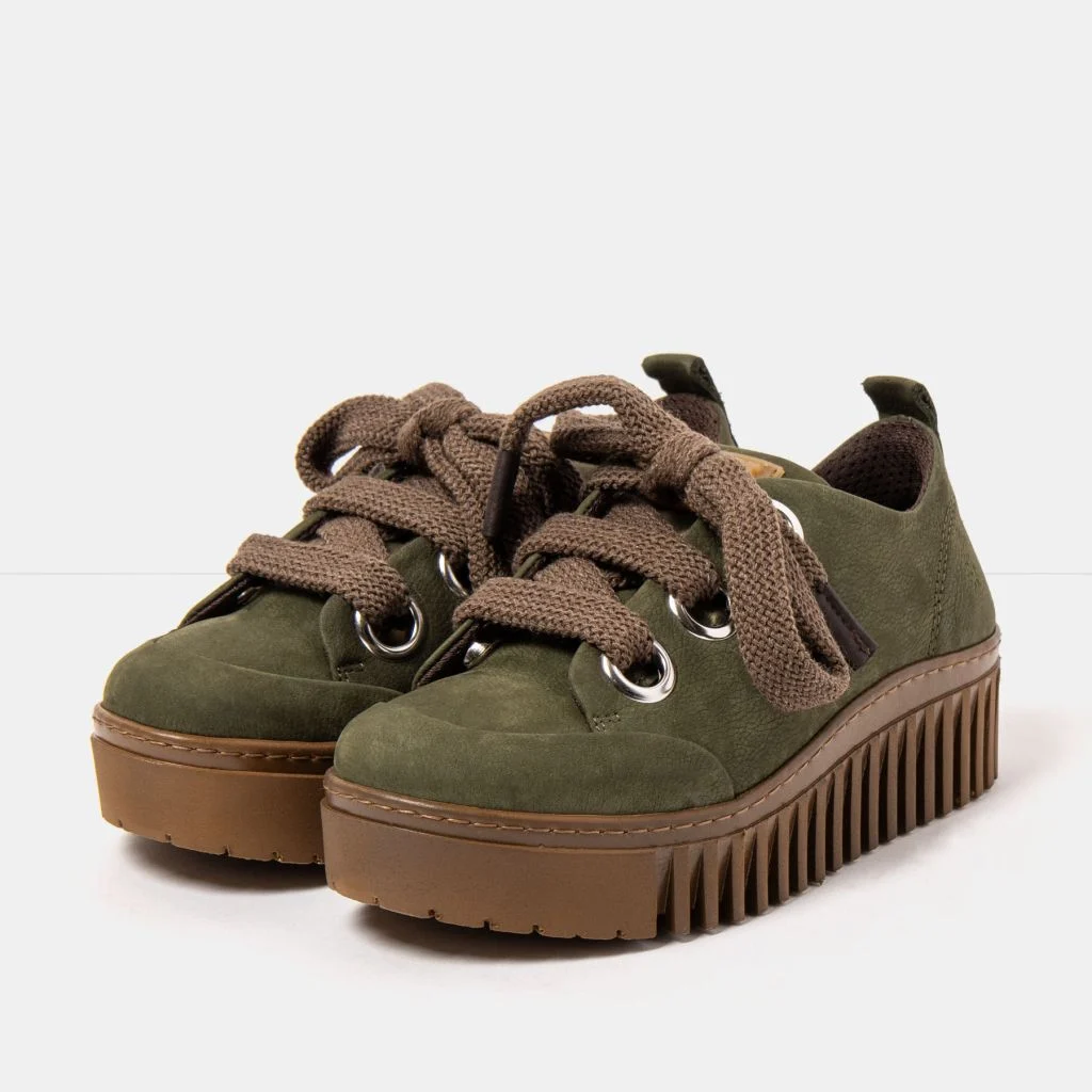[1535C] BRIGHTON NOBUCK SCARPA DONNA (Kaki, 37)